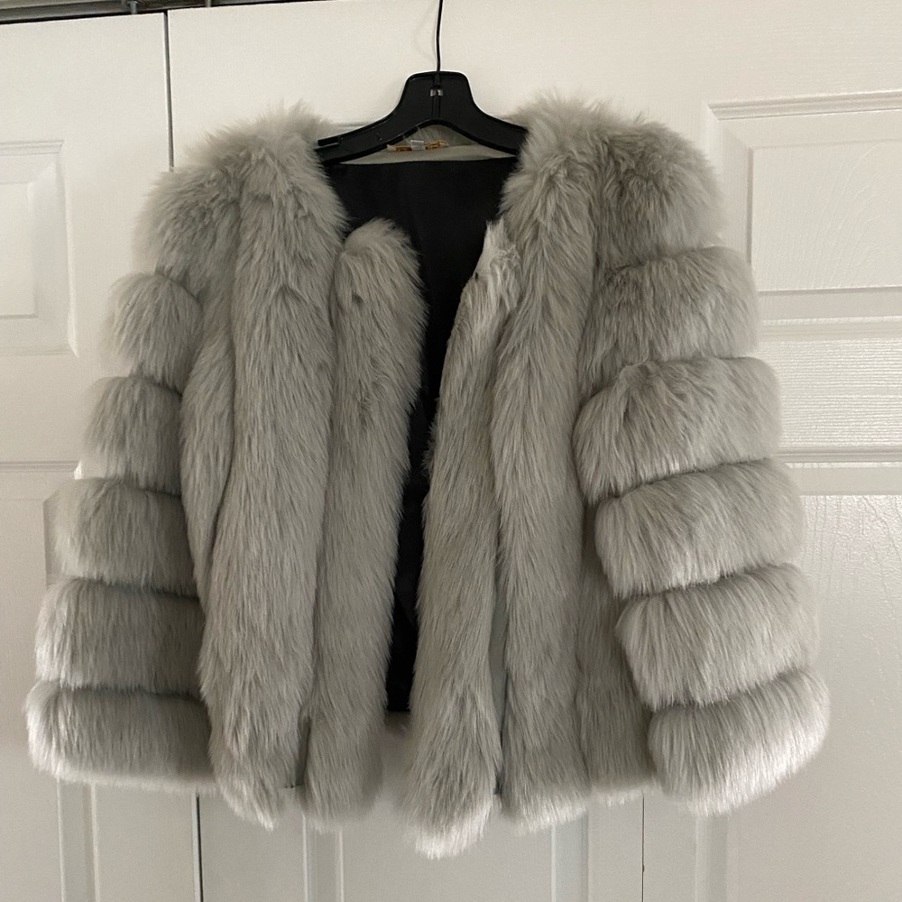 Beautiful fluffy faux fur jacket
